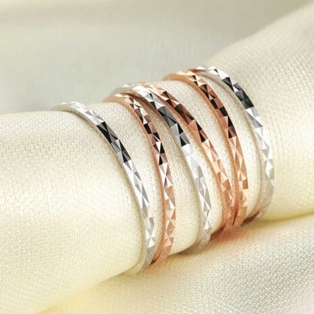 NEW 18k/.925 Rose Gold Dainty Stacking Midi Pinky Knuckle Ring - Picture 6 of 14